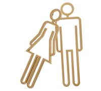 MUELODSIC Targa Porta Wc in Abs Imitazione Metallo Cartello Bagno Antimuffa Segnaletica Toilette Donna Design per Igienici