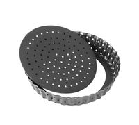 MUELODSIC Teglia per Pizza Antiaderente Base Mobile e Fori, 12,7 Cm, Stampo Rotondo per Torte, Muffin e Crostate