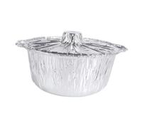 MUELODSIC Tin Foil Pan With Lid Food Container For Bbq Baking And Food Storage Thick Aluminum Foil Round Tray For Cooking And Transport