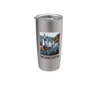 München Germania Castello di Neuschwanstein souvenir da viaggio Bicchiere termico in acciaio inox doppia parete