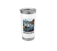 München Germania Castello di Neuschwanstein souvenir da viaggio Bicchiere termico in acciaio inox doppia parete