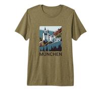 München Germania Castello di Neuschwanstein Souvenir da Viaggio Maglietta Premium