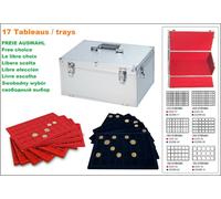 MÜNZKOFFER-ALU-MAGNUS-DER-GROSSE-LINDNER-2317NW-17 17-Tableaus-FREIE-WAHL