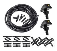 MUEOSI Kit connettore tubo flessibile spruzzatore a getto ugello tergicristallo anteriore universale for auto for auto Regolazione uscita rondella beccuccio ventola acqua nebulizzata Ugello lavavetri(