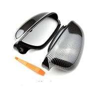 MUEOSI Tappo per specchietto retrovisore laterale, per VW, Passat, B6 R36, Golf, 5 for Jetta, MK5 ABS, copertura per specchietto nero carbonio coperchio per specchietto retrovisore (Carbon Look Black)