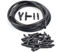 MUEOSI Tubo flessibile for ugello lavavetri for tergicristallo da 2 m con kit connettore TY Tubo dritto for parabrezza Spray Jet Water Hose Fluid Tube Joiner Ugello lavavetri(Hose and Connectors)