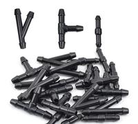 MUEOSI Tubo flessibile for ugello lavavetri for tergicristallo da 2 m con kit connettore TY Tubo dritto for parabrezza Spray Jet Water Hose Fluid Tube Joiner Ugello lavavetri(18pcs Connectors)