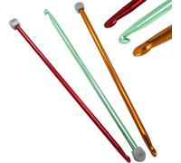 Muertenze - Set di uncinetti tunisini, 9 mm, 10 mm, 11 mm, grandi uncinetti tunisini, in alluminio leggero, lunghezza 35 cm, per uncinetto, ottimo set di uncinetto tunisino per principianti