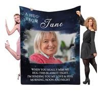 Muewent Coperta commemorativa personalizzata con una sola immagine e parole, regalo ideale per i membri della famiglia, offrendo comfort e onore nei momenti difficili
