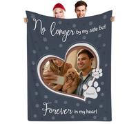 Muewent Coperta personalizzata per la perdita di animali domestici con la tua immagine e messaggio significativo tiro personalizzato per onorare un cane o un gatto che sarà sempre ricordato