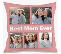 Muewent Federa per cuscino con foto personalizzata, per ritratti di famiglia, foto di viaggio o occasioni regalo (5 foto e testo)
