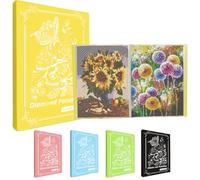 MUFEKUM Diamond Painting Album, A3 Diamond Painting Cartellina con 60 buste trasparenti, per pittura con diamanti, accessori per diamond painting (giallo)