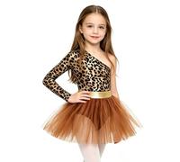 Mufeng Bambina Costume da Cavernicolo Vestito di Balletto per Preistorico Leopardo 5-6 Anni