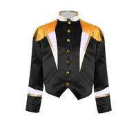 Mufeng Costume da Direttrice di Circo per Bambina Ringmaster Giacca con Nappa Cappotto Frac da Sfilata in Costume Cosplay da Spettacolo Teatro Nero 13-14 anni