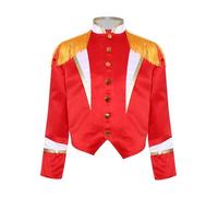 Mufeng Costume da Direttrice di Circo per Bambina Ringmaster Giacca con Nappa Cappotto Frac da Sfilata in Costume Cosplay da Spettacolo Teatro Rosso 9-10 anni