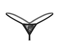 Mufeng Mini Perizoma Donna Sexy Vita Basso G-String String Tanga Lingerie Hot T-Back Thong Bikini Micro Trasparente Push Up Biancheria Intima Underwear Nero Taglia Unica