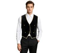 Mufeng Uomo Giacca Del Direttore Del Circo Gilet Lungo Vintage Giacca Con Coda Costumi Il Gioco Ruolo Mago Gilet Smoking Gentiluomo Natale Nero XL