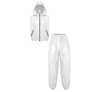 Mufeng Uomo Streetwear Set Tuta Ginnastica Due Pezzi Allenamento Xl Lucida | Zip Completa Frontalmente,Aspetto Lucido E Bagnato,Pcs Set,Fine Settimana,Vacanza,Golf,Casual,Gym,Caccia,Sport,Pesca