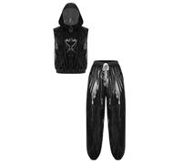 Mufeng Uomo Streetwear Set Tuta Ginnastica Due Pezzi Allenamento Xl Lucida | Zip Completa Frontalmente,Aspetto Lucido E Bagnato,Pcs Set,Fine Settimana,Vacanza,Golf,Casual,Gym,Caccia,Sport,Pesca