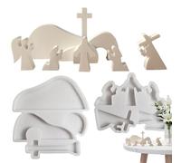 Muffa della Natività, stampi per scena della Natività,Scultura Resina Stampaggio Candela Silicone Stampo | Stampo per la decorazione della casa, Stampo per la scultura della natività per pasqua