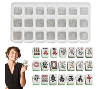 Muffa in silicone Mahjong,Muffa Mahjong per resina epossidica,Stampo per torte in silicone Mahjong Candy Chocolate, forniture per la cottura, stampo per gommose, biscotti di ghiaccio