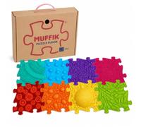 MUFFIK Sensorik - Set di tappetini per bambini, motivo arcobaleno, pietre di bilanciamento ortopediche per bambini, 8 pezzi, 105 x 55 cm, tappetino da gioco per bambini, puzzle