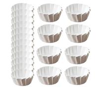 Muffin Liners - 50 Pieces Basque Paper, Non-Stick Reusable Cupcake Liners | Lightweight Cups, Sturdy Paper Material, Perfect for Muffin Pan Baking Home Cooking Kitchen Bakery