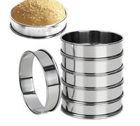 Muffin Rings - Pastry Rings | Crumpet Rings | 6X Nonstick Muffin Rings, Stainless Steel Double Rolled Tart Rings For Baking And Cooking - Food-grade Stainless Steel Crumpet Rings For Baking
