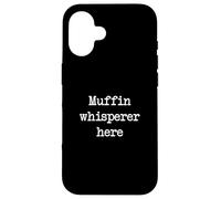 Muffin sussurro qui Divertente Muffin Minimalista Dattilografia Custodia per iPhone 16