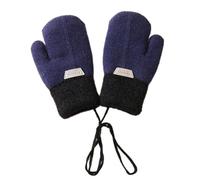 Muffola per bambini riscaldati invernali guanti in peluche morbido muffole dita piene spesse guanti lavorati a maglia gancio guanto da sci all'aperto snowboard bicicletta antifreddo con corda