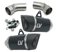 Muffola terminale LeoVince 2x SLIP-ON LV PRO RACING Black Edition in acciaio