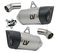 Muffola terminale LeoVince 2x SLIP-ON LV PRO RACING in acciaio inox, capsula