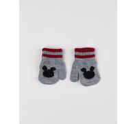 Muffole bimbo in maglia grigia con profilo mickey mouse
