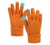 Muffole invernali calde per donne, Guanti touch screen da donna, guanti lavorati a maglia caldi con fodera morbida e polsino elastico, guanti invernali per messaggi, Giallo, Etichettalia unica