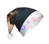 MUFLVDX Cappello di Natale con stampa notturna Venezia, cappello da vacanza per adulti, cappello di Natale classico unisex, copricapo per feste di Natale Capodanno