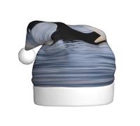 MUFLVDX Cappello di Natale stampato lungo il nuoto di Orca per adulti, cappello di Natale per donne e uomini, per Natale Capodanno vacanze forniture per feste