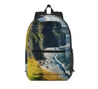 MUFLVDX Irlanda Outdoor County Clare The Cliffs Zaino da viaggio elegante con stampa di scogliere,Borsa per laptop multi-compartimento,Zaino da lavoro, Nero, Taglia unica, Nero, One Size