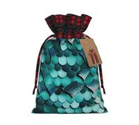 Muflvdx Sacchetti regalo di Natale con stampa a forma di sirena, sacchetti riutilizzabili per le vacanze, per Natale, compleanni, feste