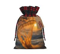 Muflvdx Sacchetti regalo di Natale con stampa di coda di sirena, sacchetti riutilizzabili per le vacanze, per Natale, compleanni, feste