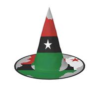 MUFLVDX Sao Tomé e Principe Bandiera Stampa Mappa Halloween Cappello da Strega Adulto Cappello di Halloween Costumi Cappelli Streghe Decorazione Festa