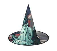 MUFLVDX Statua della Libertà Stampa Bandiera Halloween Cappello Strega Adulto Cappello di Halloween Costumi Cappelli Streghe Decorazione Festa