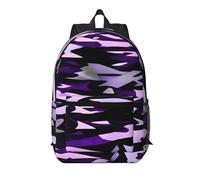 MUFLVDX Zaino da viaggio elegante con stampa viola mimetico americano,Borsa per laptop multi-scomparti,Zaino da lavoro, Nero, Taglia unica, Nero, One Size