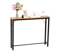 mufojyez Tavolo per divano, consolle con struttura in acciaio con cassetti e ripiani, moderno tavolo da ingresso stretto per corridoio, soggiorno, mobile portatile per la casa con telaio in acciaio