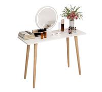 mufsceku Scrivania da trucco bianca con specchio, scrivania spaziosa da 101 cm, mini tavolo da trucco spazioso, tavolo da toeletta per camera da letto, scrivania per trucco in stile nordico, per