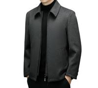 MUFURONG Giacca casual da uomo autunno/inverno spessa cashmere lana down-liner rovesciata, grigio, S