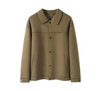 MUFURONG Giacca corta rovesciata in lana cashmere double-face autunno/inverno uomo, cachi, L