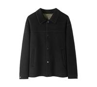 MUFURONG Giacca corta rovesciata in lana cashmere double-face autunno/inverno uomo, Nero , S