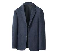 MUFURONG Giacca da uomo autunnale allentata non stirata durevole di mezza età Business Casual Semplice Blazer, 2501, L