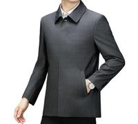 MUFURONG Giacca da uomo autunnale in lana Turn-Down Middle-Aged Business, grigio, XL