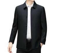 MUFURONG Giacca da uomo autunnale in lana Turn-Down Middle-Aged Business, Nero , XL